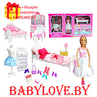 Кукольный набор Комната принцессы .В комплекте :кукла ,платья ,мебель.  (аналог барби) 99045