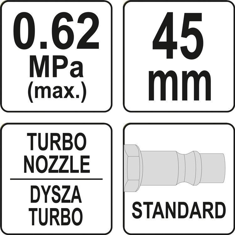 Пистолет для продувки турбо-короткий 45мм, YATO - фото 2 - id-p122655700