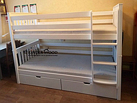 Двухъярусная кровать "Вуди-4" с ящиками цвет белый