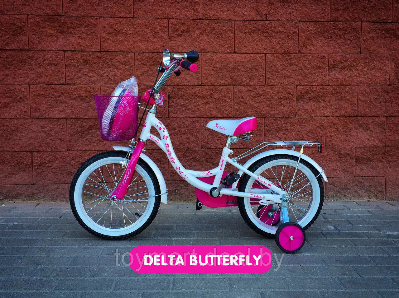 Велосипед двухколёсный - Delta Butterfly 14" для девочек (розовый) - фото 2 - id-p118966477