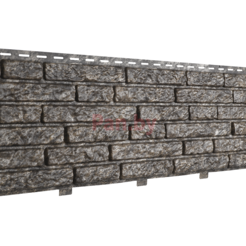 Фасадная панель (цокольный сайдинг) Ю-пласт Стоун хаус Кварцит коричневый (двойной замок) - фото 1 - id-p122674659