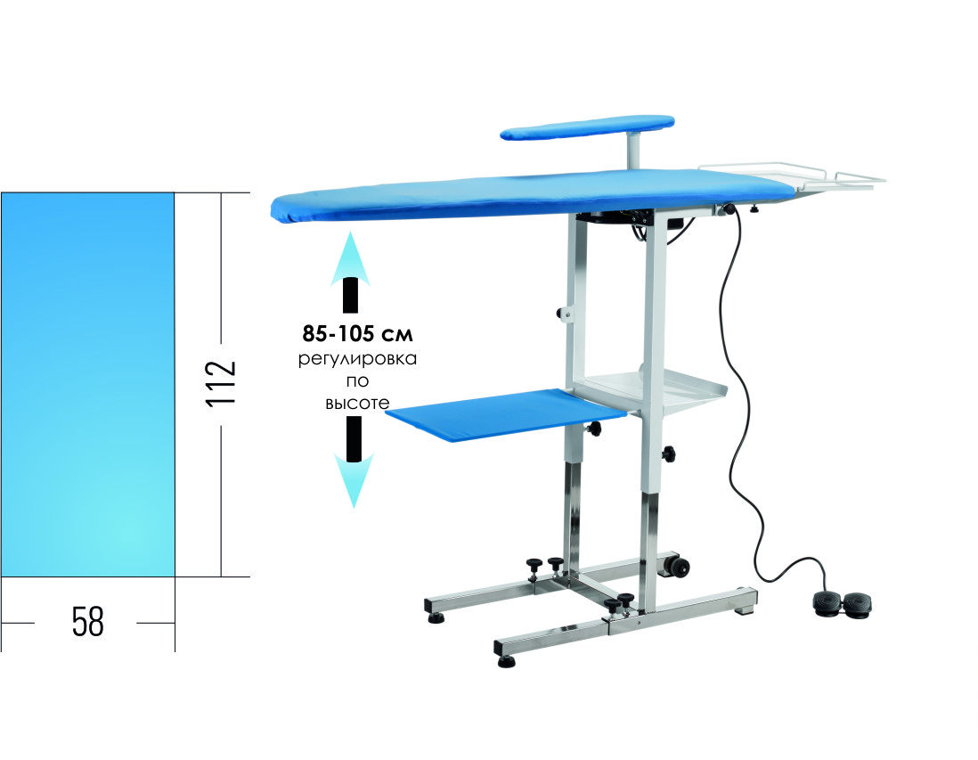 Складная прямоугольная гладильная доска с подогревом, вытяжкой, без парогенератора KER Battistella - фото 1 - id-p122686961