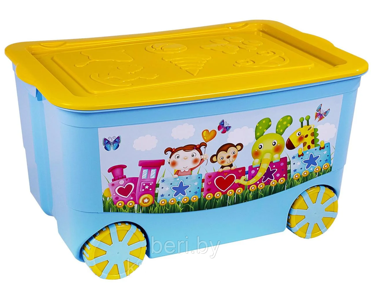 Elf-449 Ящик для игрушек "KidsBox" на колёсах с крышкой, контейнер для игрушек - фото 3 - id-p103060375