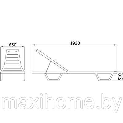 Шезлонг пластиковый "БРИЗ", (капучино/какао) - фото 4 - id-p69813661