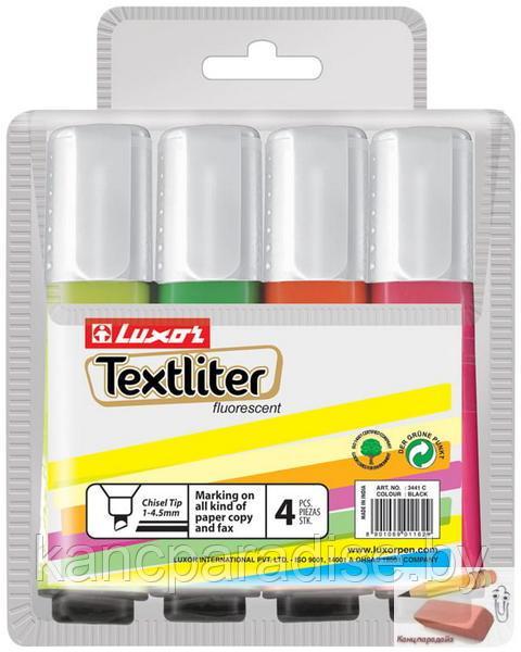 Набор текстовыделителей Luxor Textliter, 1 - 4,5 мм., 4 штуки, европодвес - фото 1 - id-p122736720