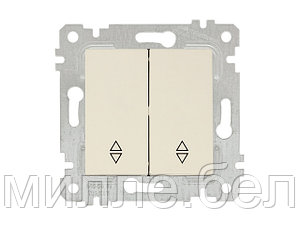 Выключатель проходной 2-клав. (скрытый, без рамки, винт. зажим) кремовый, RITA, MUTLUSAN (10 A, 250 V, IP 20)