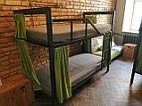 Кровать металлическая  односпальная двухярусная для хостелов, фото 2