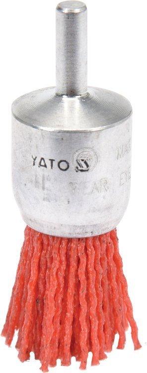 Щетка-крацовка кистевая нейлоновая 25мм со стержнем (NYLON, 4500 об/мин), YATO - фото 1 - id-p122801709