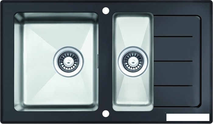 Кухонная мойка ZorG GS 7850-2 (черный) - фото 1 - id-p122837180