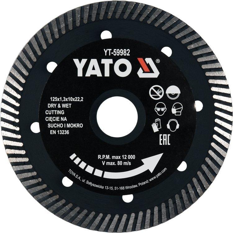 Алмазный диск для керамогранита 125мм, YATO