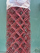 Сетка рабица в ПВХ 1.5 * 10 м яч 55*55 ф2.4 мм "Красный рубин", фото 3