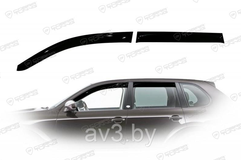 Ветровики Volkswagen Touareg 1 2003-2007; 2007 / Фольксваген Туарег 1 (Cobra Tuning) - фото 1 - id-p60448618