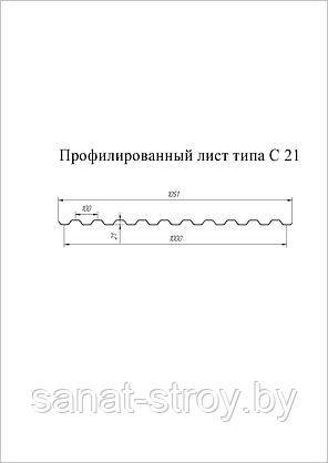 Профнастил С21R Grand Line 0,5 Atlas  Х RAL 8017 шоколад, фото 2