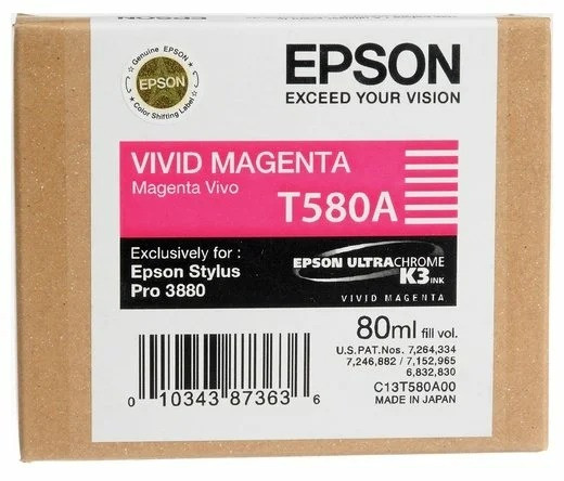 Картридж T580A/ C13T580A00 (для Epson Stylus Pro 3880) пурпурный