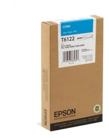 Картридж T6122/ C13T612200 (для Epson Stylus Pro 7400/ 7450/ 9400/ 9450) голубой