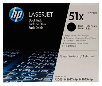 Картридж 51X/ Q7551XD (для HP LaserJet P3005/ M3027/ M3035) двойная упаковка