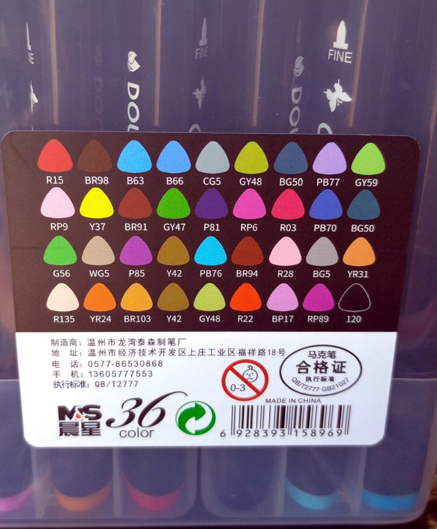 Набор маркеров для скетчинга 48 цветов, двухсторонние Touch NEW, маркеры для скетчинга (2 пера)