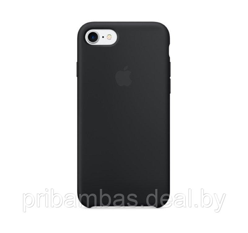 Чехол Silicone Case для Apple iPhone 7, 8, SE 2020 Чёрный - фото 1 - id-p74440059