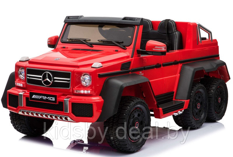 Детский электромобиль RiverToys Mercedes-Benz G63 AMG 4WD A006AA (красный) Лицензия, полноприводной, - фото 1 - id-p122903091