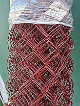 Сетка рабица в ПВХ 1.5 * 10 м яч 55*55 ф2.4 мм "Красный рубин", фото 2
