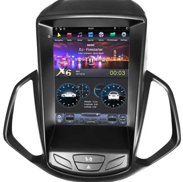 Штатная магнитола Ford EcoSport CARMEDIA Tesla-Style (RK PX6 6x2.0 Ghz, 4Gb Ram, 32 Gb ROM, DSP Android 10 - фото 2 - id-p94219627