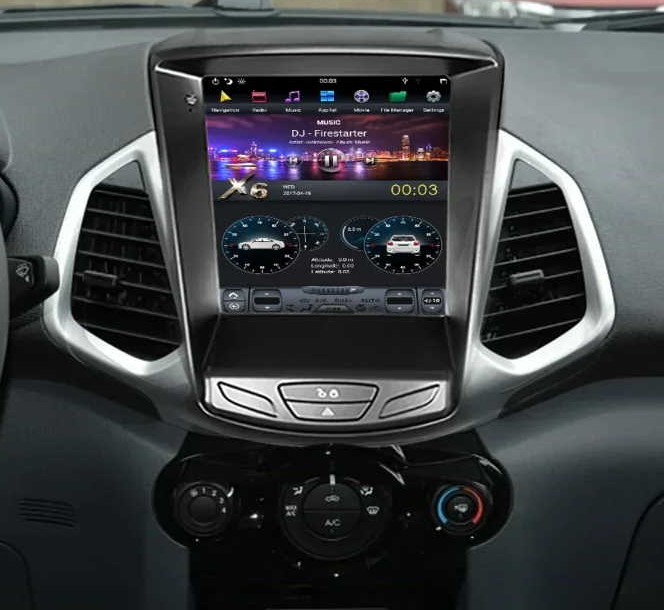 Штатная магнитола Ford EcoSport CARMEDIA  Tesla-Style (RK PX6 6x2.0 Ghz, 4Gb Ram, 32 Gb ROM, DSP Android 10