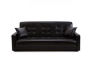 Прямой диван-кровать Крафт, Аккорд черный Боннель 140 экокожа,книжка, фото 2