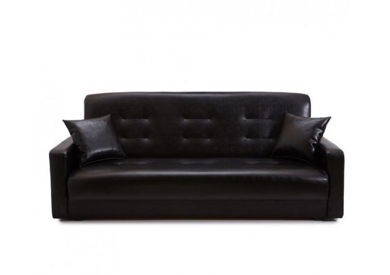 Прямой диван-кровать Крафт, Аккорд черный ППУ 120 экокожа,  книжка