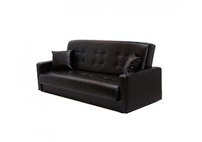 Прямой диван-кровать Крафт, Аккорд черный ППУ 140 экокожа,  книжка, фото 2