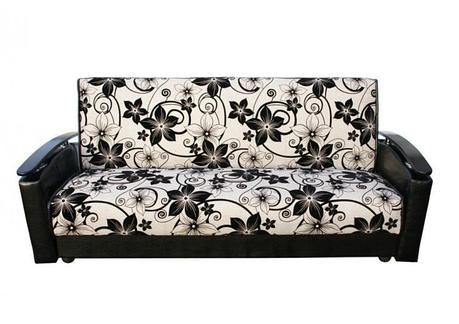 Прямой диван-кровать Крафт, Лидер Цветок 120 рогожка, механизм трансформации книжка, фото 2