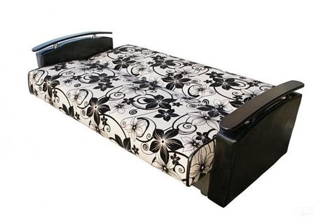 Прямой диван-кровать Крафт, Лидер Цветок 120 рогожка, механизм трансформации книжка, фото 2