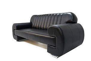 Прямой диван-кровать Крафт, Диван Челси черный, механизм трансформации книжка, фото 2