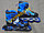 Коньки роликовые раздвижные 077-M светящиеся , синие, фото 6