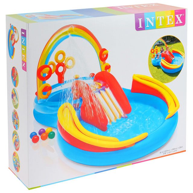 Надувной игровой центр Радуга Intex 57453NP с двумя бассейнами - фото 1 - id-p122922405