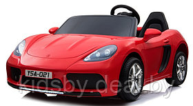 Детский электромобиль RiverToys Porsche Cayman T911TT (вишневый глянец) автокраска двухместный