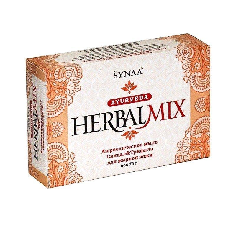 Аюрведическое мыло для жирной кожи лица и тела Сандал и Трифала, Synaa Herbal Mix, 75г