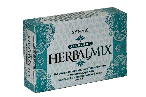 Аюрведическое мыло с Глицерином и маслом Дурвади, Synaa Herbal Mix, 75г - фото 1 - id-p122935252
