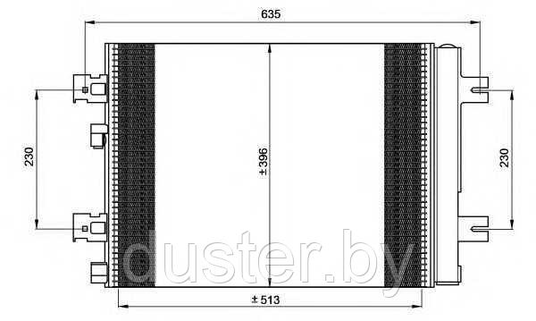 Радиатор кондиционера для Renault Duster 10-15 г 1,6 К4М; 2,0, Китай - фото 1 - id-p122939085