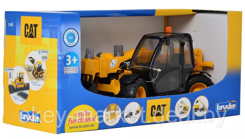 Игрушка Погрузчик колёсный CAT Telehandler с ковшом Bruder (Брудер) 02141 - фото 6 - id-p122956018