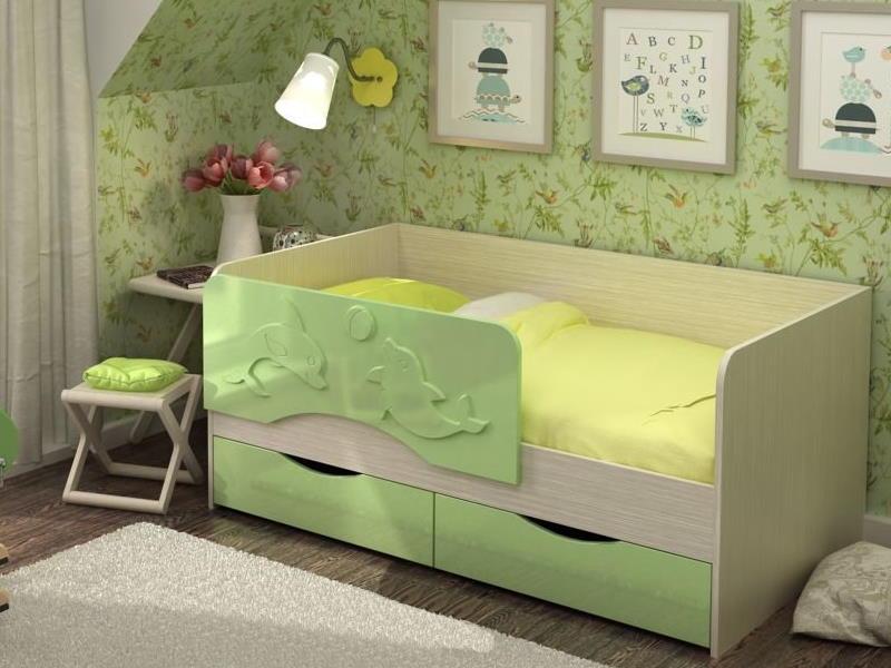 Кровать Алиса 140 зеленый (Стендмебель)