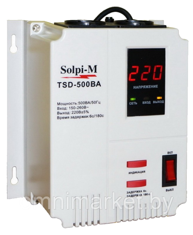 Стабилизатор напряжения Solpi-M TSD-500 BA Mini, Китай - фото 1 - id-p123001869
