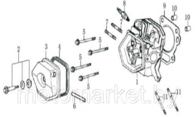 golovka cilindra GX390, 188 F, 190F, 192F  motomarket.by