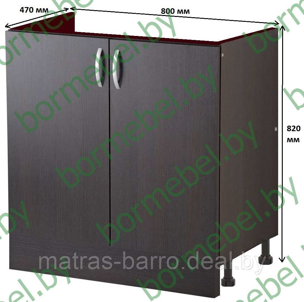 Кухонный шкаф под мойку НШ80м + мойка-нержавейка накладная 80х60 см + монтажный крепеж для мойки - фото 4 - id-p75606986