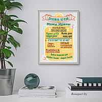 Постер (плакат), картина Правила дома и семьи для кухни В алюминиевой рамке