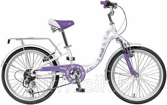 Детский велосипед Novatrack Butterfly 20" белый-фиолетовый