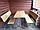 Набор мебели из дуба Премьер на кованой основе (стол+2 скамейки со спинкой), фото 9