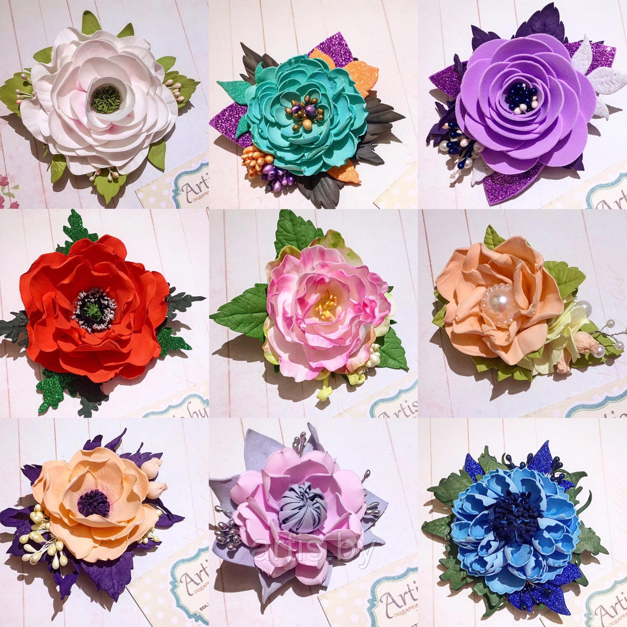 Заколки-цветы для девочек - фото 2 - id-p123035872