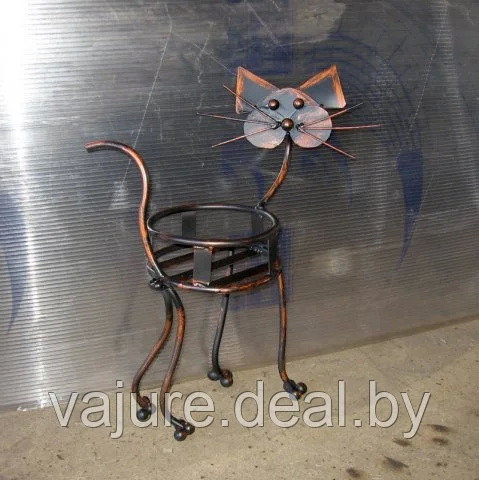 Купить цветочницу-кота из металла №9 - фото 2 - id-p9661259
