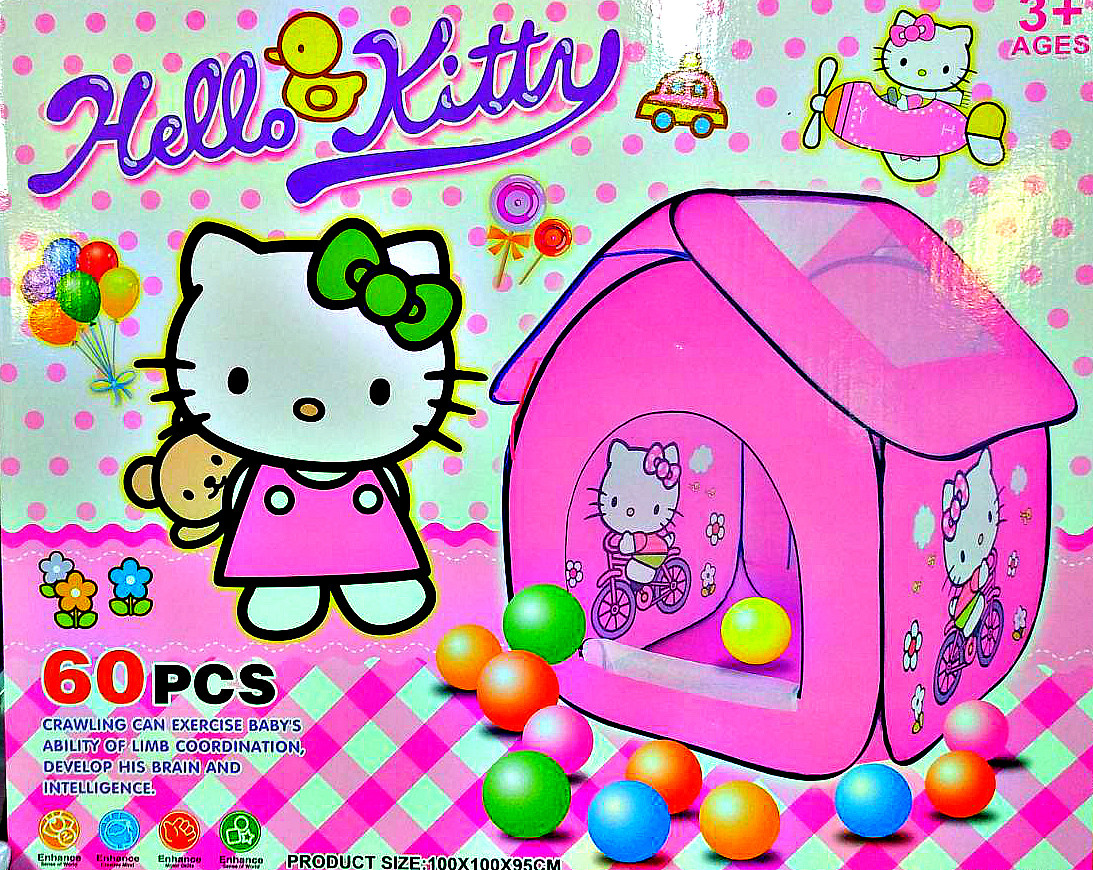 Детская игровая палатка Hello Kitty Хелло Китти с шариками   95х100х100 см арт.1019D