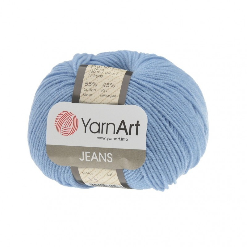 Пряжа ЯрнАрт Джинс (YarnArt Jeans) цвет 15 голубой - фото 1 - id-p123072628